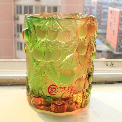 琉璃笔筒桃李满天下摆件送老师创