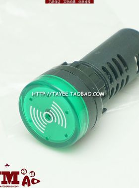 tayee上海天逸AD17-SM报警器22mm绿色闪光声光蜂鸣器220v 24v