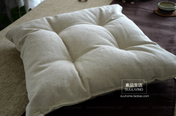 简约覆古纯色透气亚麻棉麻色帆布榻榻米舒适厚款坐垫椅垫座垫布艺,居家布艺,椅垫,淘宝优惠券,粉丝福利购,淘宝优惠卷