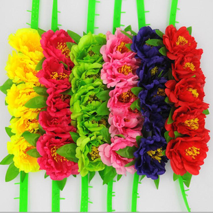 韩版仿真布艺大牡丹头饰发饰表演花环头环结婚旅游度假发箍头花