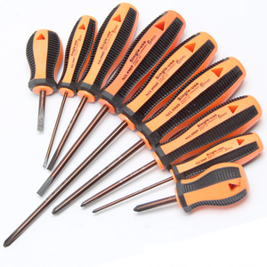 鹏工螺丝刀手动改锥 3456厘细杆螺丝批起子S2加硬平口螺丝刀强磁