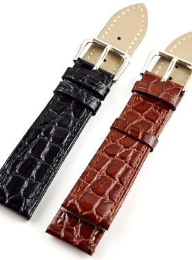 鳄鱼纹圆纹亮牛皮真皮表带13 15mm卡西欧MTP1183BEM506男女手表带
