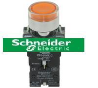 施耐德22mm金属带灯按钮开关XB2BW35B1C 自复位 24V 1NO黄色