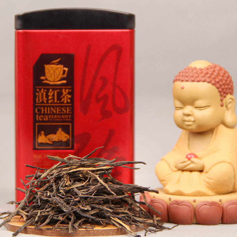 松针凤庆二叶精美铁盒包装滇红茶图片