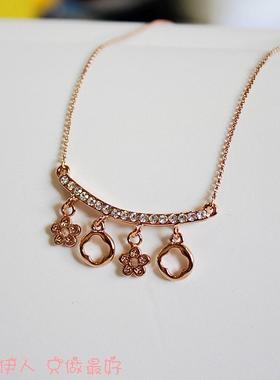 玫瑰金流苏水晶防过敏限量款饰品