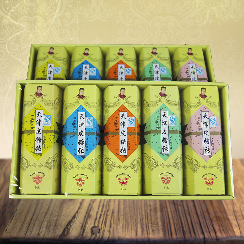 天津特产皮糖张礼盒250g 五种口味混合糖果 小吃零食品在类目 零食/坚果/特产, 糖果零食/果冻/布丁, 糖果中 - 来自Buy2taobao.com提供专业的淘宝代购服务
