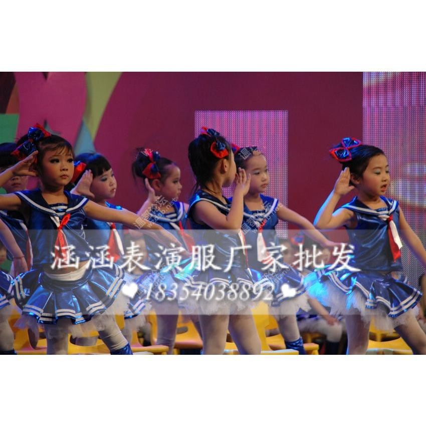 兒童合唱服表演服紅領巾集體舞蹈演出服童年相冊服裝小海軍表演服