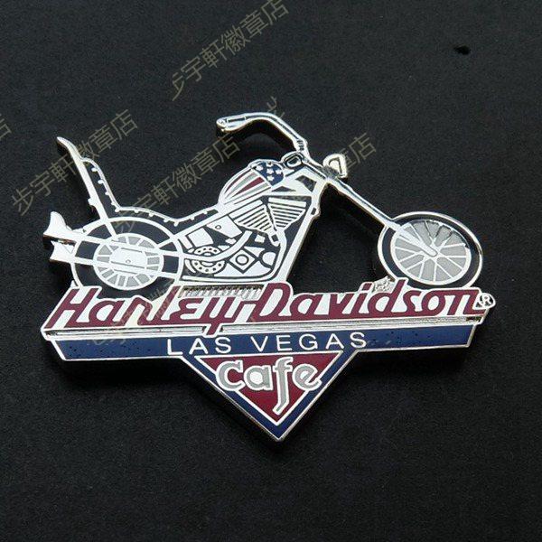 精美美国拉斯维加斯哈雷摩托车徽章 文玩衬衫配饰 男士胸针 简约