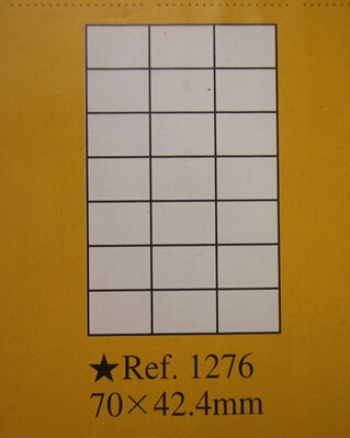 泰昌标签贴1276 A4不干胶电脑打印标签纸70*42.4mm 21格*100张