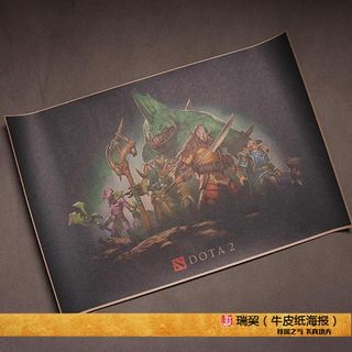 DOTA2 海报 刀塔 游戏宣传画 DOTA英雄挂图 heros 复古牛皮纸大版