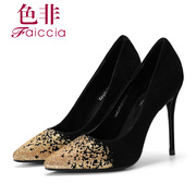 Non Flash material new counters authentic sheep in autumn in Beijing pointed high heel women shoes WHC235307C