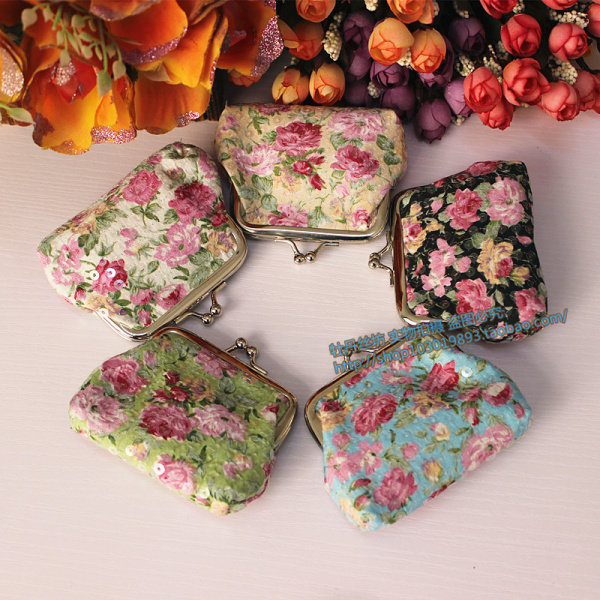 特价金属搭扣硬币包 迷你零钱包首饰包 可爱田园印花手工串珠小包,节庆用品/礼品,创意零钱包,淘宝优惠券,粉丝福利购,淘宝优惠卷