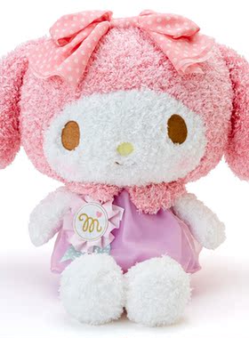 日本Sanrio正品My Melody 毛絨公仔生日禮物擺設M(獎章)