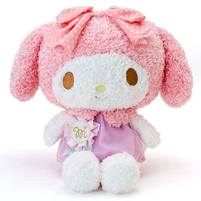 日本Sanrio正品My Melody 毛絨公仔生日禮物擺設M(獎章)