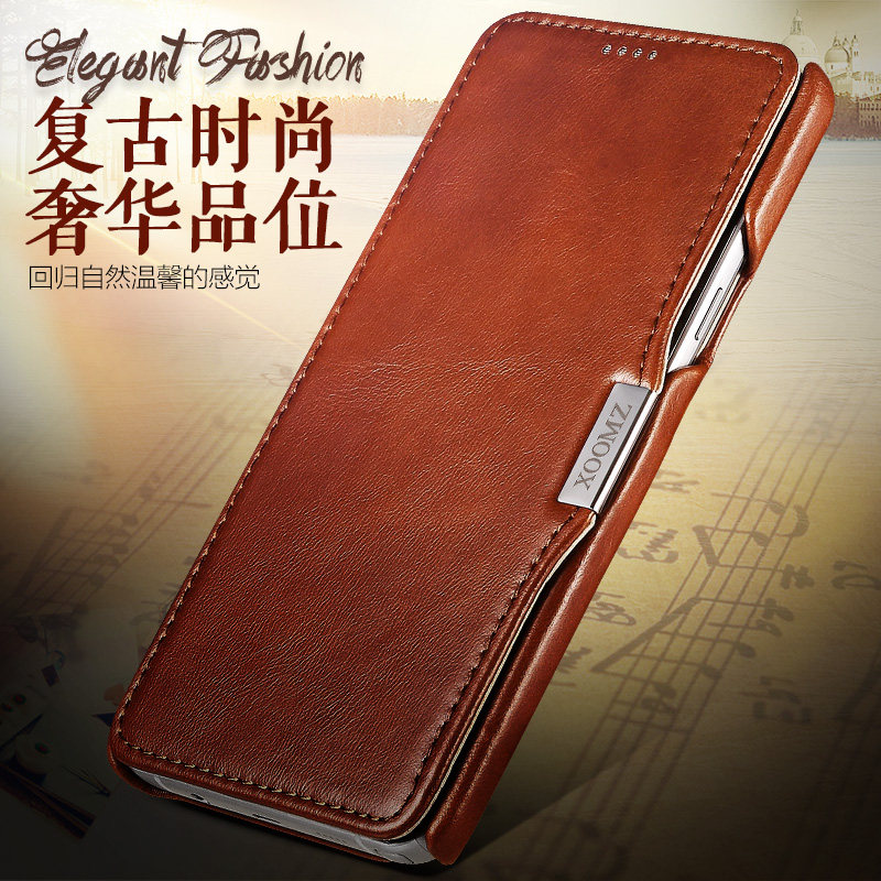 iCarer Vintage Series Side Open Handmade Genuine Cowhide Leather Case Cover for Samsung Galaxy Note 5