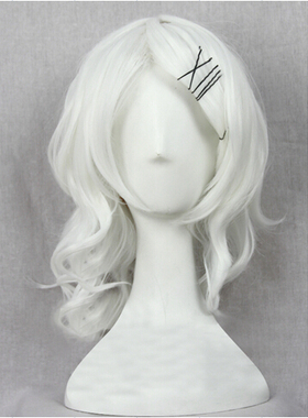 东京食尸鬼 铃屋什造 白色短发 大卷 cosplay假发