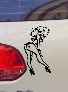 牛牛潮贴 汽车贴纸 sexygirl摩登女郎汽车改装反光贴防水贴