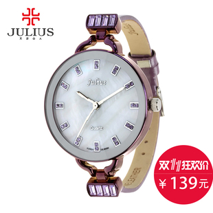 julius手表韩国正品 经典 女士手表镶钻防水圆盘学生女表JA 498 时尚