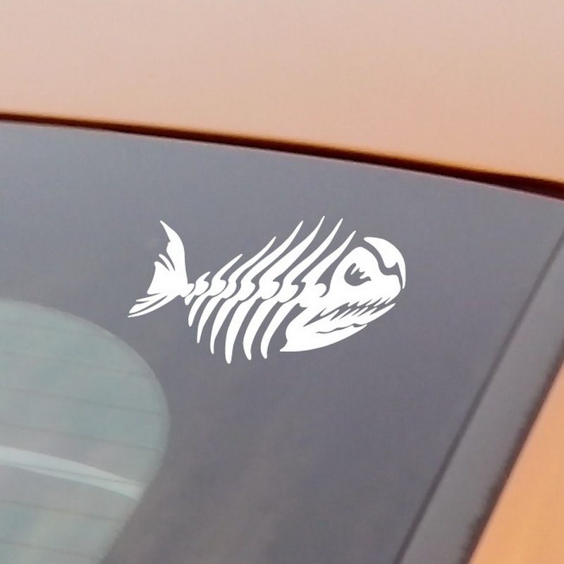 牛牛潮贴 反光车贴防水拉花改装贴画机车垂钓贴纸 骷髅鱼