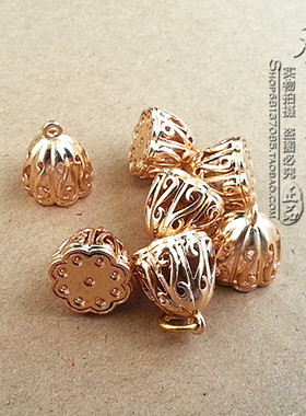 DIY金色佛牌手链配件镂空莲花莲蓬 挂坠吊坠【不掉色】