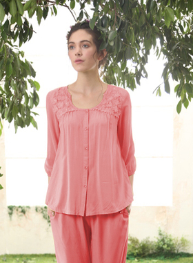 升派女装人棉长袖睡衣棉质宫廷公主复古休闲家居服套装11172