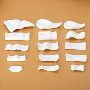 T 纯白骨瓷筷架大全 白色筷子枕 骨质瓷勺子托 陶瓷餐具筷枕