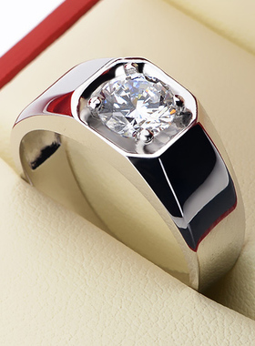 沁缘银戒指宽版克拉女王节礼物