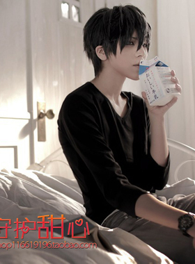 包邮周泽楷10count|黑濑陆|黑色收脸哑光少年日常短毛cosplay假发