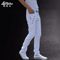 Mùa hè thanh niên nam giới quần thường mảnh da quần Hàn Quốc chân nam quần bó sát quần da nam quần ống bó cho nam