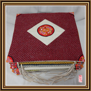 50X50cm绣花坐垫 现代中式棉麻榻榻米坐垫云南中国风靠垫坐垫椅垫