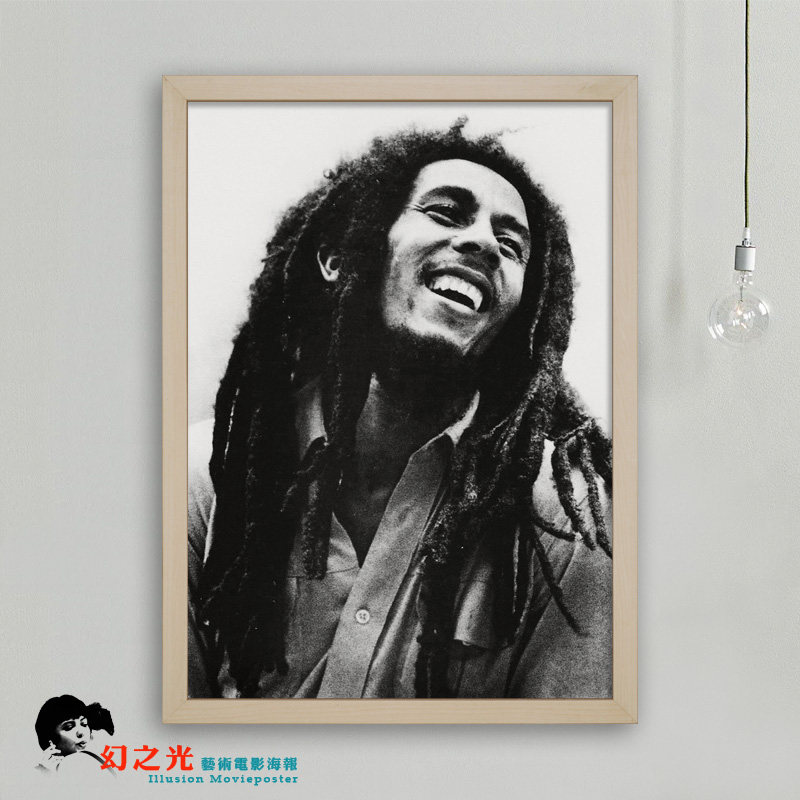 鲍勃马利 雷鬼摇滚吉他音乐队金属客厅酒吧书房有框画装饰画包邮