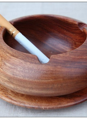 缅甸储物罐红木厘米烟灰缸工艺品