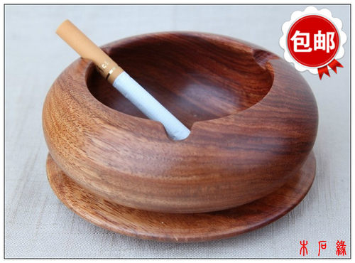 缅甸储物罐红木厘米烟灰缸工艺品