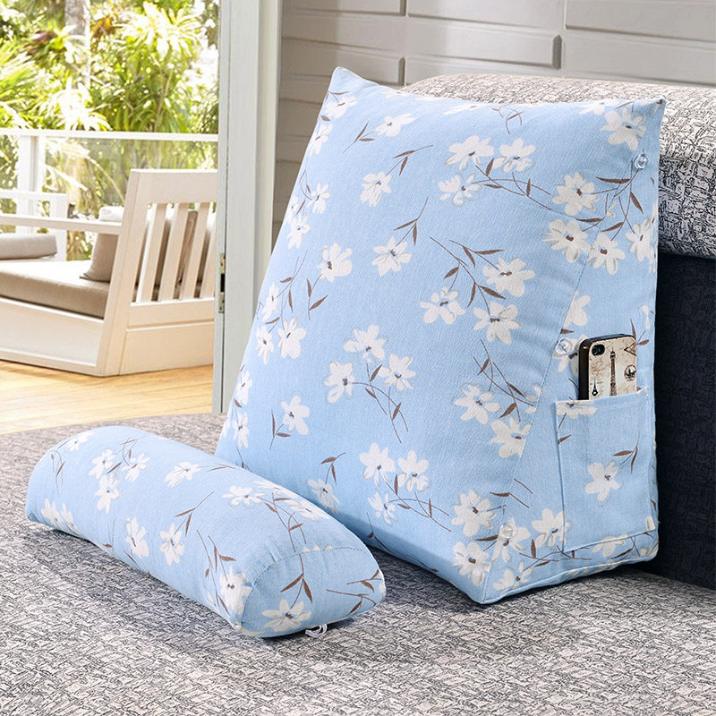 三角靠带头枕床头靠垫沙发大靠背床头抱枕护腰软包办公室腰枕靠枕