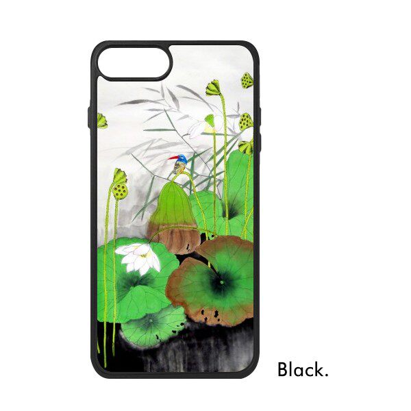 适用于iPhone绿色荷叶莲蓬蓝色鸟Xr手机壳max保护套678plus硅胶11