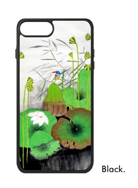 适用于iPhone绿色荷叶莲蓬蓝色鸟Xr手机壳max保护套678plus硅胶11