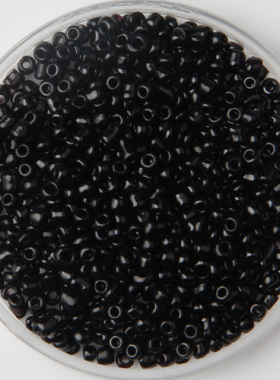2mm黑色米珠 diy饰品配件 十字绣珠子 服饰配件 20克约1600颗