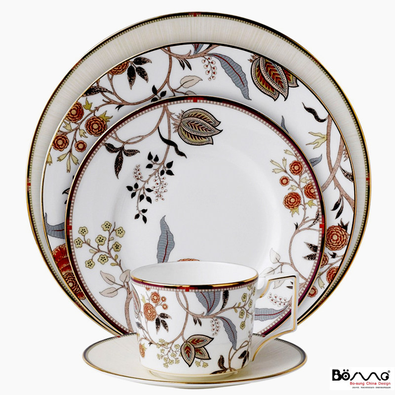 英国W家骨瓷西餐具套装牛排盘平盘意面盘点心盘 西餐盘子波西米亚