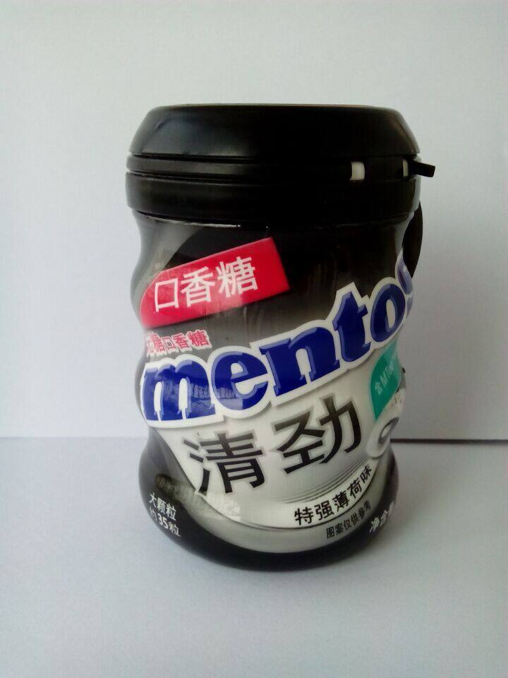 曼妥思清劲特强 夹心无糖口香糖 特强薄荷味 新包装