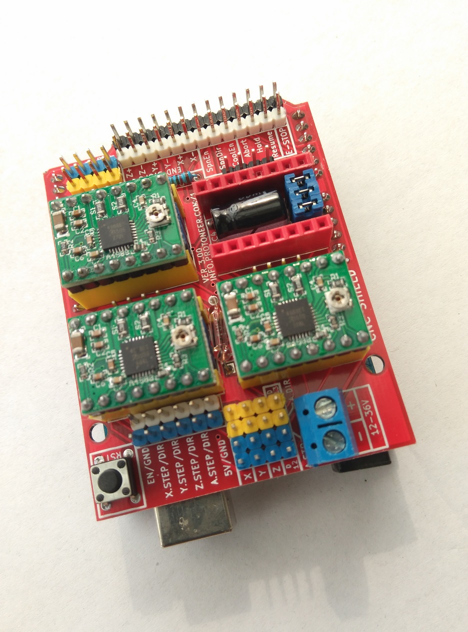 ARDUINO+CNC shield+3个A4988适合三轴雕刻机 电子元器件市场 Arduino系列 原图主图