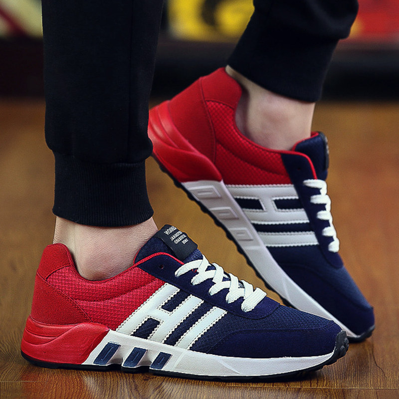 新品春季韩版潮流男鞋运动男士休闲板鞋透气跑步潮鞋2016新款夏季