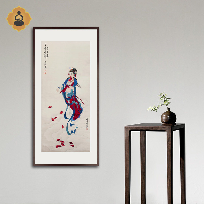 张大千工笔人物佛像国画菩萨画像书房客厅玄关新中式装饰画框挂画,家居饰品,国画,淘宝优惠券,粉丝福利购,淘宝优惠卷