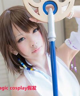 cosplay假发 最终幻想/尤娜/Yuna棕色假发/战国BASARA鹤姬cos假发