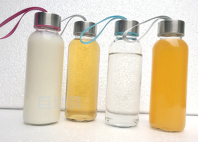 随手透明提绳玻璃瓶水杯