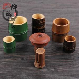 祥瑞竹艺 竹鞭壶承竹根竹制盖置 壶盖托日式 壶盖架 创意茶道配件