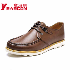 Erkang authentic men's shoes in spring and autumn the new leather soft shoes with comfort-tie everyday casual shoe