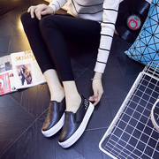 2015 winter thick PU Le Fu, low casual shoes sneakers shoe rivets lazy a pedal the Korean version and velvet shoes women