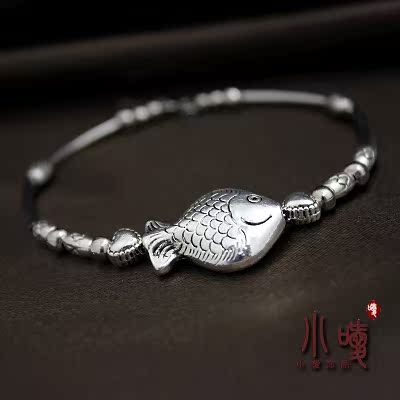 原创手工民族风藏银镯子特色饰品批发 复古女款苗银小鱼手镯B103|ruв категории Украшения,ювелирные изделия, браслет - от Buy2taobao.com для оказания профессиональной услуги покупки агента Taobao