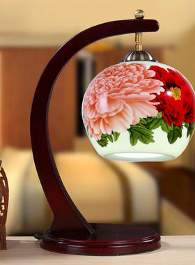 景德镇中式陶瓷灯具客厅卧室床头护眼学习结婚庆装饰复古起夜台灯