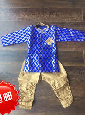 印度裤子蓝色派对生日礼服西装